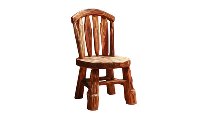 Traditional rustic wood furniture illustration for interior design concepts.

