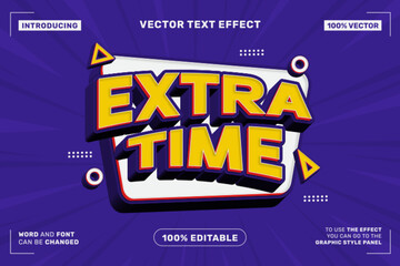 Extra Time Editable Vector Text Effect
