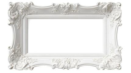 Elegant vintage style white photo frame with decorative floral scrollwork.