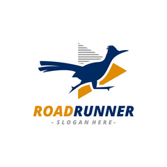 Roadrunner Logo Vector, Icon, Emblem, Speed Motion Logo Design Concept, Bird Creative Symbol.