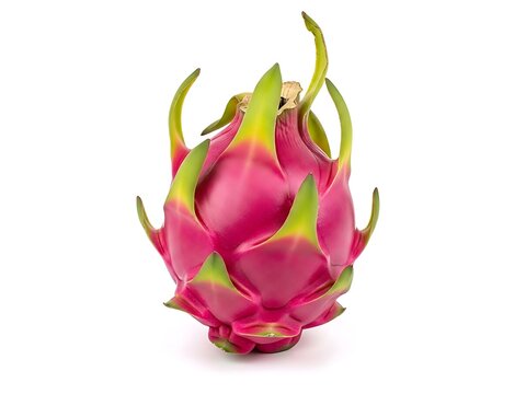 Fresh Dragon Fruit Pitaya Exotic Tropical Fruit Isolated on White Background.