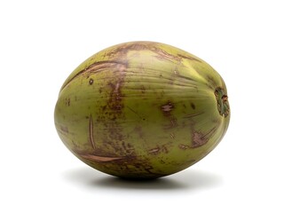 Fresh Green Coconut Isolated on White Background Tropical Fruit.