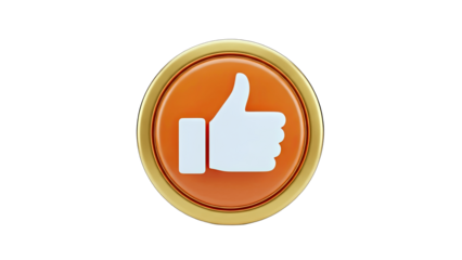 Like Button with Thumbs Up Icon on White Background