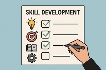 A checklist for skill development and personal growth, goal setting, learning plan skill.