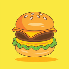 hamburger on white background