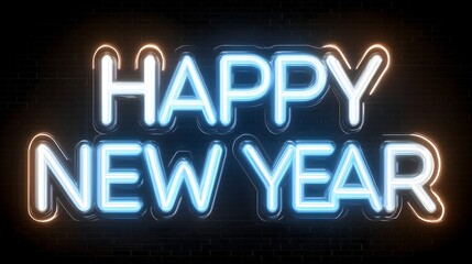 Happy New Year text motion graphic with line path effect for celebrations and events in various locations during New Year's Eve