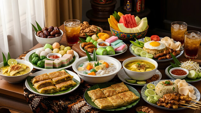 A delicious gourmet catering buffet table features a fresh salad and healthy vegetable appetizers served on white plates for a banquet lunch or hotel dinner