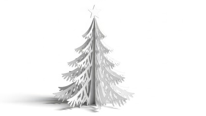 Obraz premium Christmas tree with fir tree on white background
