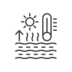 Evaporation Icon - Sea Thermometer Icon