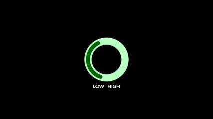 Animated design of risk indicator icons from low to high. Digital Risk Assessment Indicator, 0–100% Safety Gauge UI. indicator, warning message, risk assessment, from 100 to 0 indicator digital gauges - Powered by Adobe