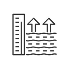 Water Level Up Icon - Flood Measurement Scale Icon