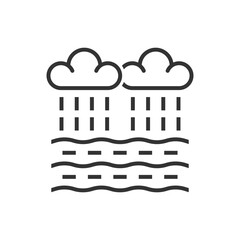 Sea Rain Icon - Ocean Storm Cloud Icon