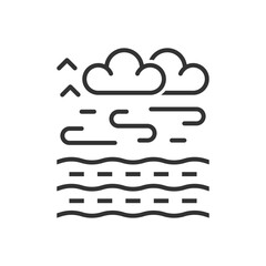 Sea Air With Cloud Icon