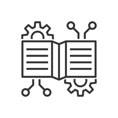 Machine Learning Icon - Ai Book Gear Icon