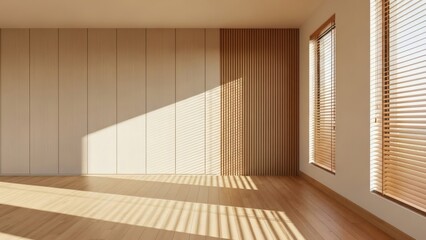 Obraz premium SunKissed Minimalist Room Light Shadow Harmony.