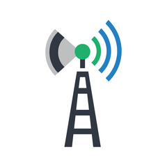 Communication tower broadcasting Vector