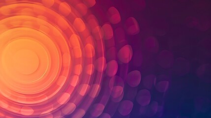Abstract orange and purple blurred light circles with a soft glowing effect