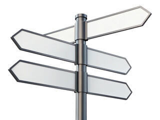 Obraz premium Wooden Direction Signpost Isolated on Transparent Background