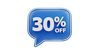 30% Off Discount Badge on White Background