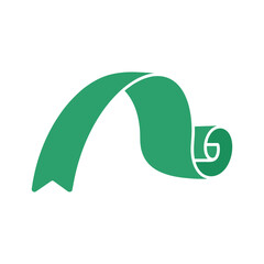 Green scroll with symbol Vector