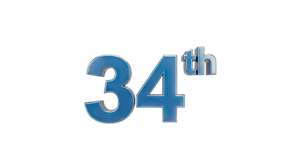 34th Anniversary Celebration Number on White Background