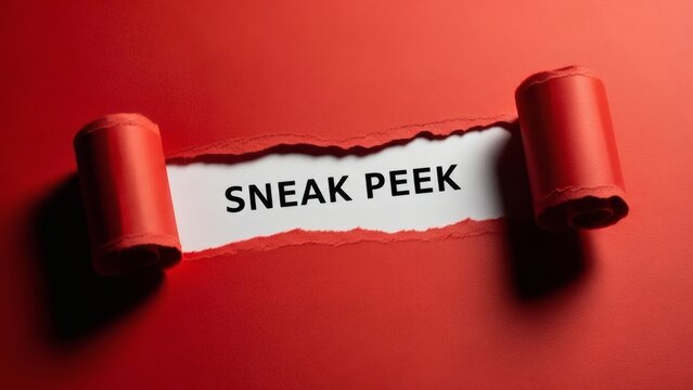 Red Paper Peel Sneak Peek revealed with exciting unveiling message concept.