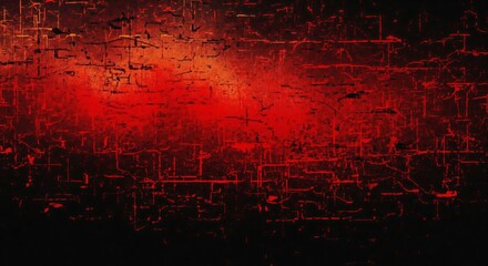 Dark Red Abstract Grunge Texture with Digital Circuit Pattern