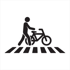 pedestrian and cyclist crossing icon promoting safe shared pathways