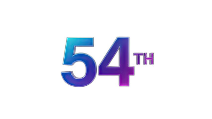 54th Anniversary Celebration - Gradient Number on White