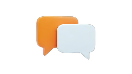 3D Speech Bubbles Communicating on White Background