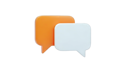3D Speech Bubbles Communicating on White Background