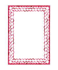 Festive Watercolor Red Border.Illustration Isolated on white background.