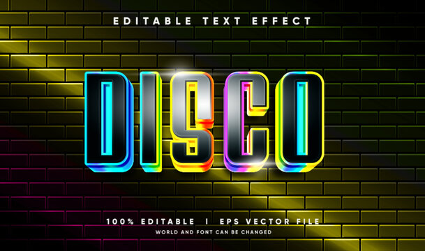 disco vector text effect with modern style