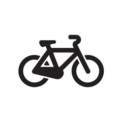 Bicycle Icon in Simple Flat Design with Dark Color on White Background for Web Graphics