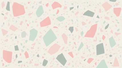 Terrazzo stone background with pink and mint green speckled inclusions. Natural decorative surface texture, wallpaper, product mockup, packaging, backdrop