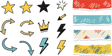 Vector seamless pattern charcoal graffiti doodle punk and girly shapes . Hand drawn abstract scribbles and squiggles, creative various shapes, pencil drawn icons.