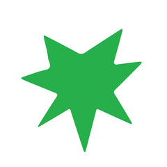 Fototapeta premium Shiny green star icon and 3d celebration symbol isolated on a white background as a bright decorative element for award design and holiday illustration