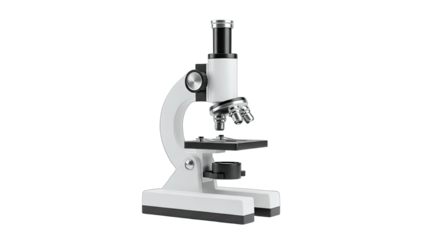 Microscope Isolated on White Background for Science and Research
