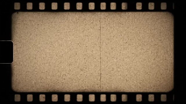 Light brown grainy background with a film strip edge.