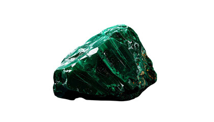 Fototapeta premium A close-up studio shot presents a captivating green mineral formation against a black background, highlighting its crystalline structure