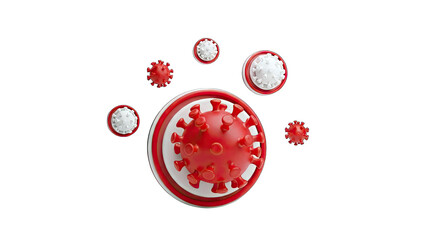 3D Rendered Coronavirus Illustration on White Background