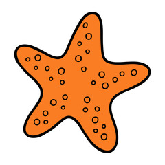 Dibujo sencillo con líneas de estrella de mar  © teracreonte