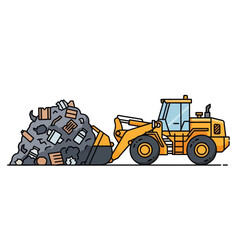 Industrial Construction Equipment Clearing Debris from Land with Heavy Machinery