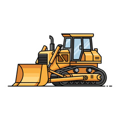 Illustration of a Construction Bulldozer with a detailed design and vibrant colors showing