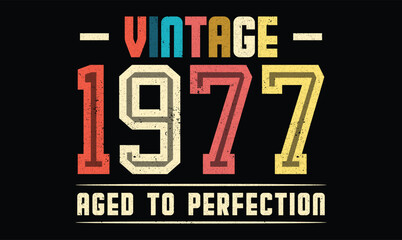 Vintage 1977 Aged to Perfection t shirt design