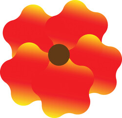 Red and orange poppy flower graphic