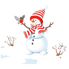 Snowman illustration, Christmas snowman, snowman snowman, winter, Christmas, Christmas snow