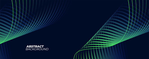 Abstract Gradient Wavy Lines Banner. Futuristic background with bright line patterns for creative graphic design. Vector illustration.