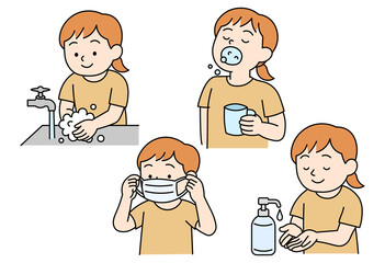Basic Infection Prevention Actions Including Hand Washing Gargling Mask Wearing and Hand Sanitizing