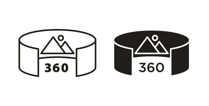 Tour virtual icon with glyph and line. black vector icons for Web UI